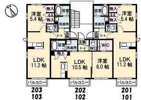 グラヴィ秋II 202｜島根県松江市上乃木7丁目(賃貸アパート1LDK・2階・40.32㎡)の写真 その2