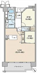 マイアール明石松の内邸 2LDKの間取図画像