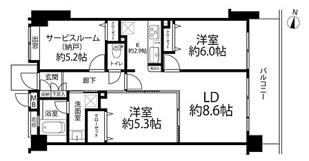 2SLDK 間取り