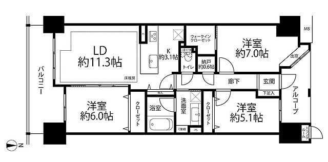 間取り 東京ビューマークス 2階/-