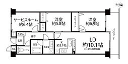 ランドパーク馬事公苑 2SLDKの間取図画像