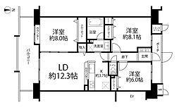グランアージュ大宮A 3LDKの間取図画像
