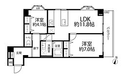 高田馬場プリンスマンション 2LDKの間取図画像