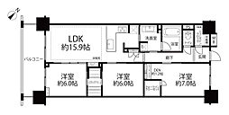 ライフレビュー横濱関内スクエア 3LDKの間取図画像