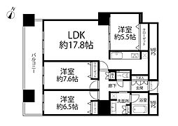 クロスシティ弁天町 3LDKの間取図画像