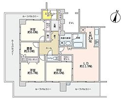 ヴェルビュ南浦和弐番館 4LDKの間取図画像