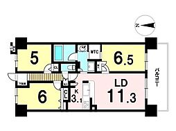 ファミリアーレ八熊通 3LDKの間取図画像