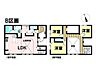 間取り：土地面積189.63m2、建物面積99.55m2。LDKには吹抜部分があります。