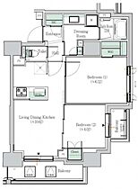 ONE ROOF RESIDENCE ASAKUSABASHI 1105号室 ｜ 東京都台東区柳橋１丁目8-1（賃貸マンション2LDK・11階・50.59㎡） その2