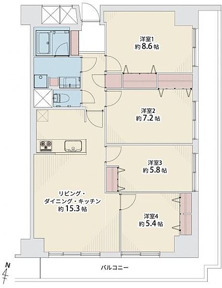 専有面積:95.23? バルコニー面積:26.74? 3LDK 令和8年7月リフォーム完了予定で即入居可能です♪