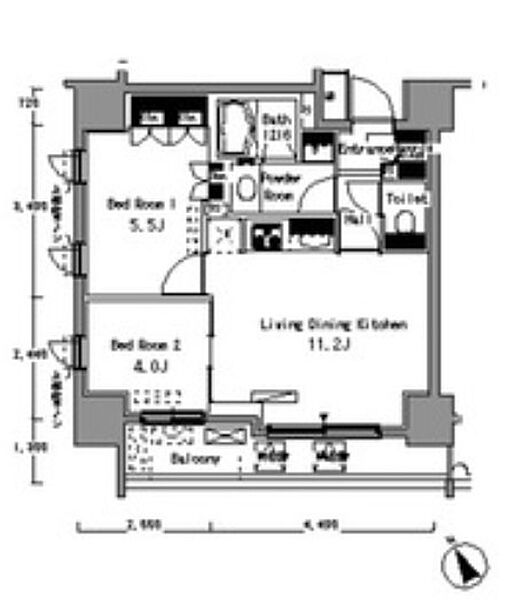 パークアクシス浅草橋 503｜東京都台東区柳橋２丁目(賃貸マンション2LDK・5階・46.88㎡)の写真 その2