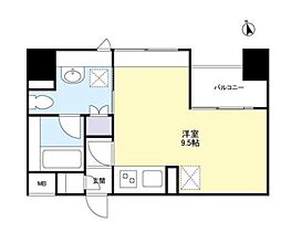 グランカーサ新宿御苑 6階ワンルームの間取り