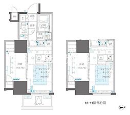 ズーム信濃町 12階1DKの間取り