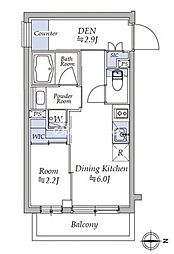イプセ四谷三丁目 3階1DKの間取り