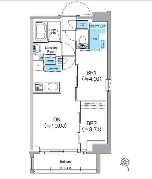 クレヴィアリグゼ日暮里根岸 801｜東京都台東区根岸２丁目(賃貸マンション2LDK・8階・40.51㎡)の写真 その2