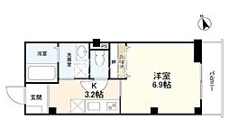 ソレアード四ツ谷 1Kの間取図画像