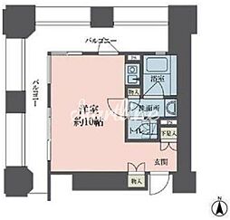 ルネ新宿御苑タワー ワンルームの間取図画像