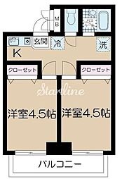 アムール戸山 2Kの間取図画像
