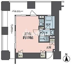 ルネ新宿御苑タワー ワンルームの間取図画像