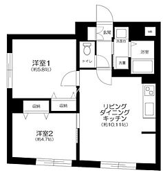 セントラルガーデンレジデンス東京 2LDKの間取図画像