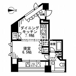 プライムアーバン四谷外苑東 1DKの間取図画像