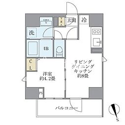 ラペルラ四谷(La Perla Yotsuya) 1LDKの間取図画像