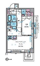 ジェノヴィア四谷三丁目グリーンヴェール 1LDKの間取図画像
