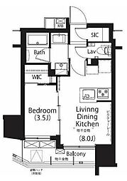 フレンシア四谷左門町 1LDKの間取図画像