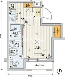 SKYCOURT渋谷北参道 1Kの間取図画像