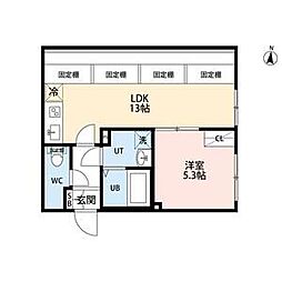 PARK LILA住吉 1LDKの間取図画像