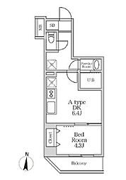 JR総武線 錦糸町駅 徒歩5分の賃貸マンション 6階1DKの間取り