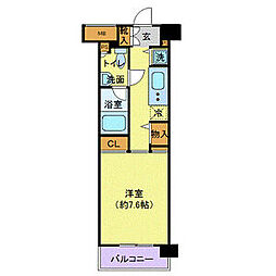 東武亀戸線 亀戸駅 徒歩5分の賃貸マンション 6階1Kの間取り