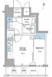 ルフォンリヴェント清澄白河 9階1DKの間取り