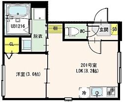 東京メトロ東西線 葛西駅 徒歩8分の賃貸アパート 1階1LDKの間取り