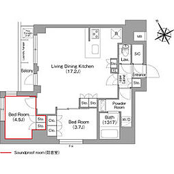 コンフォリア・リヴ平井MUTIO 2LDKの間取図画像