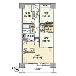 イーストパークス大島セントラルスクエア 3LDKの間取図画像