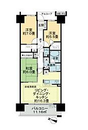 亀戸レジデンスブリーズフォート 3LDKの間取図画像