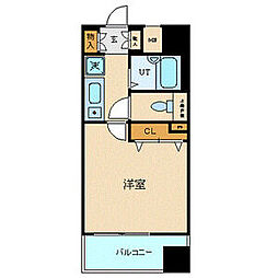プレール月島RIVAGE 1Kの間取図画像