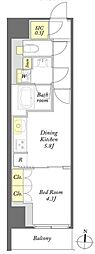 WORVE東京木場 1DKの間取図画像