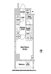 COMFORIA門前仲町 1Kの間取図画像