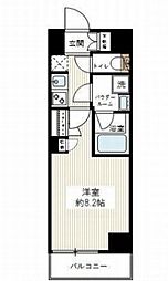 アルテシモシリウス 1Kの間取図画像