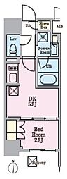 LIVIOMAISON木場 1DKの間取図画像