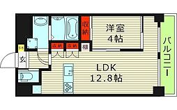 Allier鴻池元町 5階1LDKの間取り