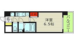 ララプレイス京橋シティオス 3階1Kの間取り