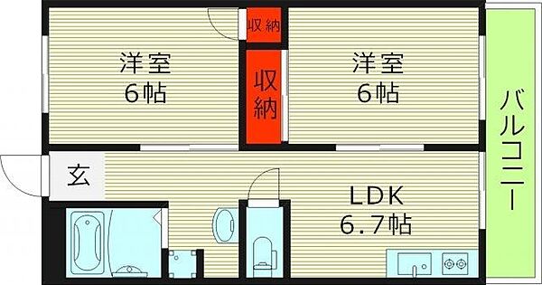 大阪府大阪市都島区大東町２丁目(賃貸マンション2DK・2階・43.74㎡)の写真 その2