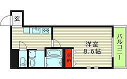 フジパレス今津中ウエスト 3階1Kの間取り