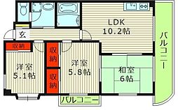 インディペンデンスハイツ 3LDKの間取図画像