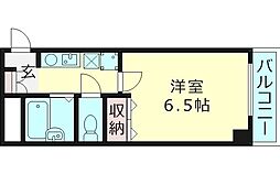 ノースコート 1Kの間取図画像