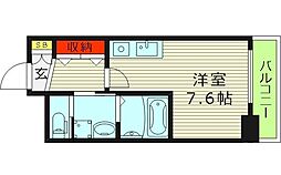 FUEGENKI玉造 2階ワンルームの間取り