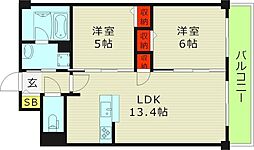 TMSノルド 2階2LDKの間取り